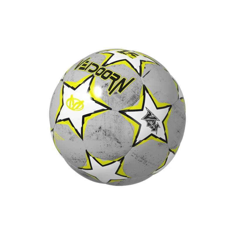 VEIDOORN Size 5 Soccer PVC Machine Stitched Soccer Ball Unisex White Yellow-3