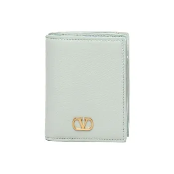 Valentino VLogo Signature Calfskin Card Holder Women's Sky Gray