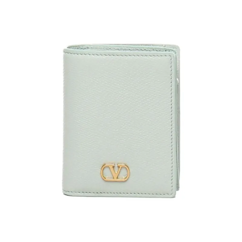 Valentino VLogo Signature Calfskin Card Holder Women's Sky Gray-0