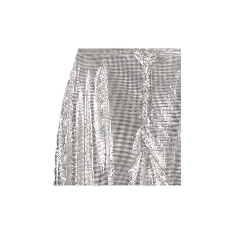 Paco Rabanne Metallic Effect High Waist Skirt-2