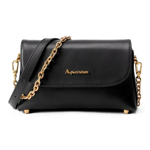 AQUASCUTUM Cow Leather Small Square Bag Shoulder Bag Women's Black
