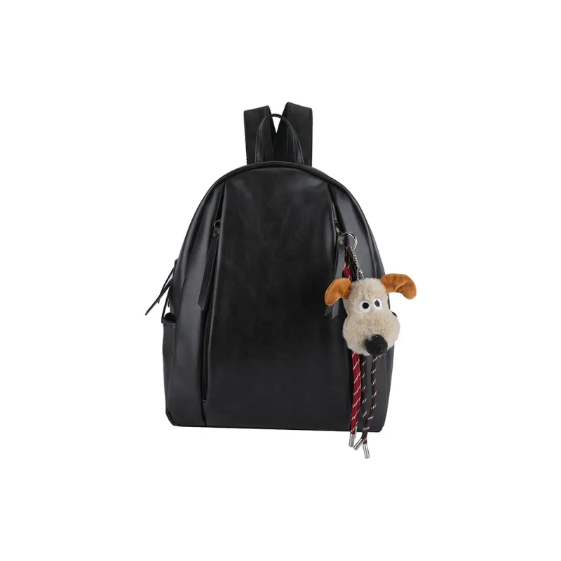 SURELAPTOP PU Backpack Backpack Travel Bag Laptop Bag Women's Black/Light Brown/Dark Brown-0