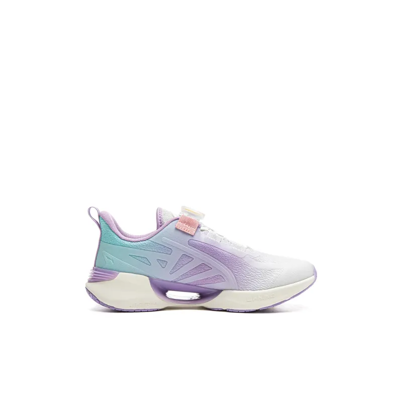 LINING YOUNG Xingyun Slip Resistant, Abrasion Resistant, Breathable Low Top Kids' Running Shoes Purple Blue White Kids'-1