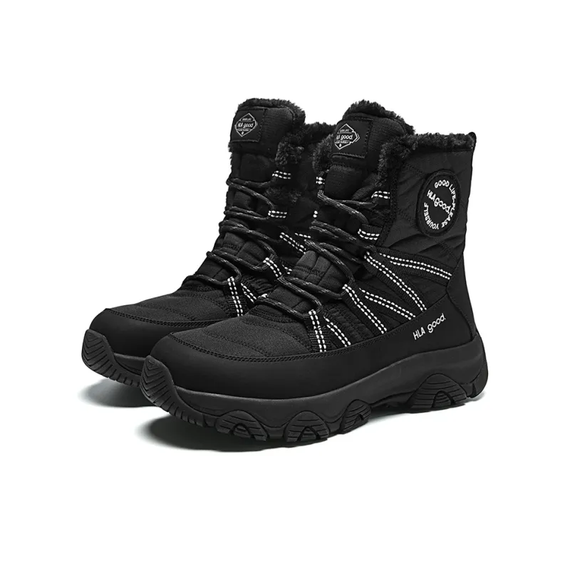 HLA Snow Boots Men Black, Beige-1