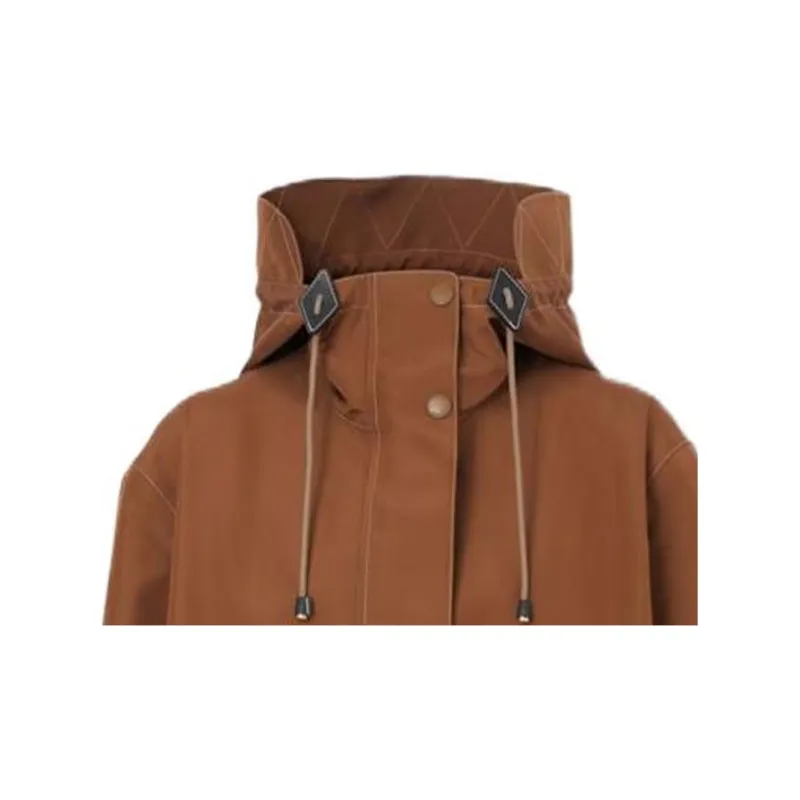 Burberry Parka Coats Women's Dark Birch Brown-3
