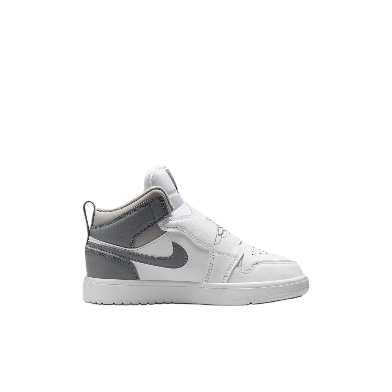 Nike Anti Slip Wear Resistant High Top Kids' Skateboarding Shoes Gray White Kids'-1