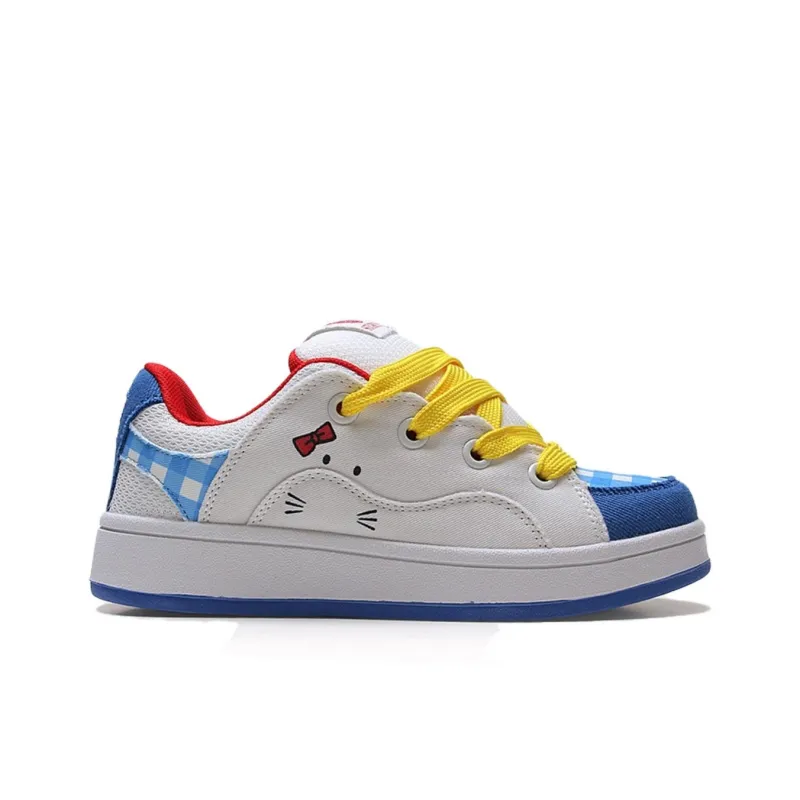 Durable Lightweight And Breathable Low-Top Stylish Skateboarding Shoes Women's Blue White Orchid Cat Element-1