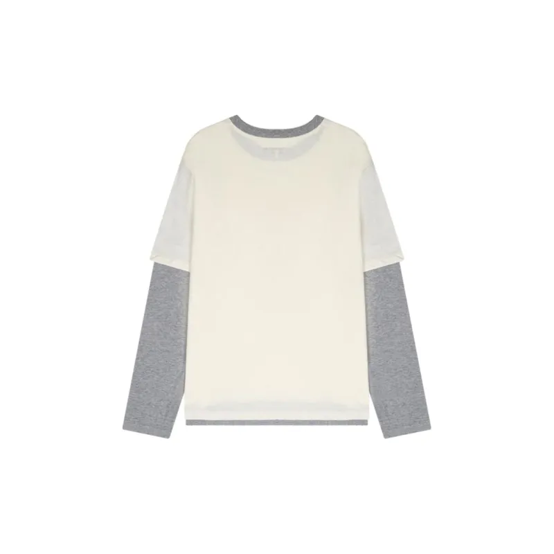 Safarispot ONE POCKET LAYERED LONG SLEEVE TEE T-Shirt Unisex Ivory Gray/Ivory Gray-1