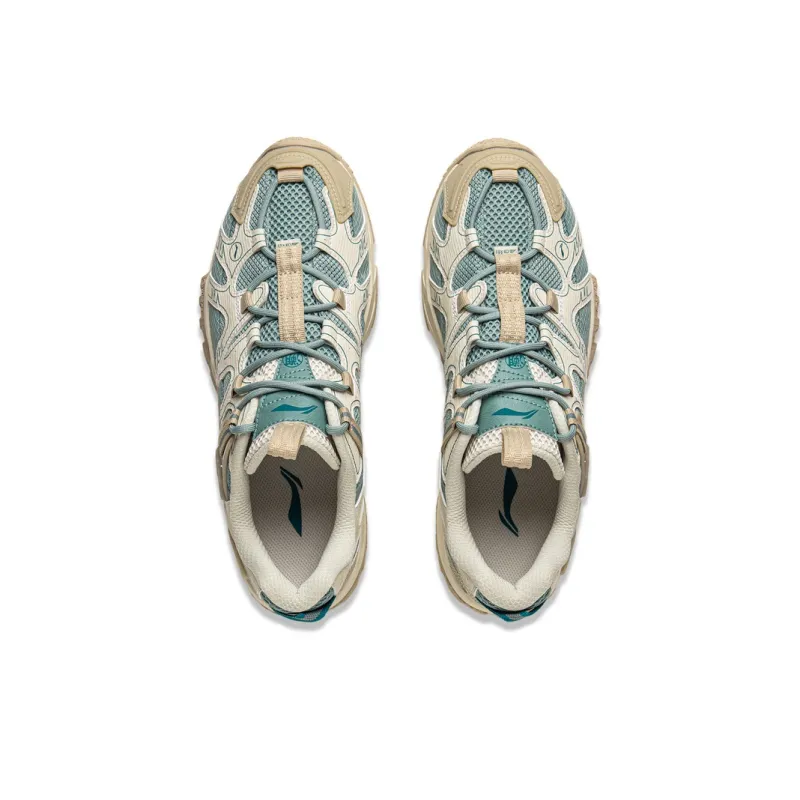 LiNing CF Tracing, Xingye Cushioning, Wear Resistant Low Top Hiking Shoes Unisex Green White-3