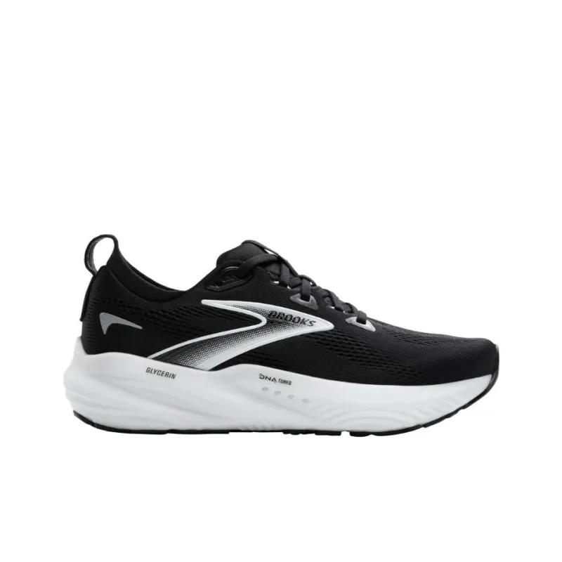 Brooks Anti Slip Wear Resistant Low Top Running Shoes Unisex Black White-1