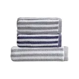 3 Pack (Gray Towel *1, Blue Towel *1, Gray Bath Towels *1)