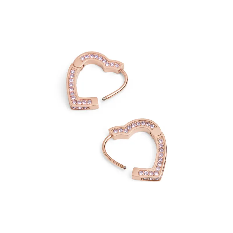 CHARLES&KEITH Artificial Crystal Earrings Women's Silver/Rose Gold-6