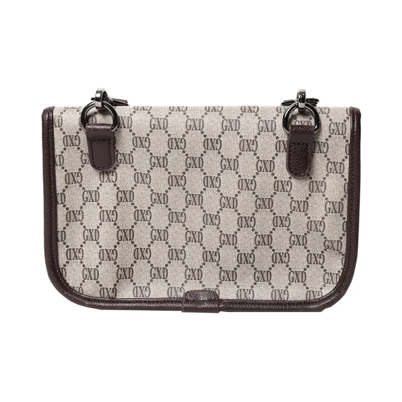 KONADCT PU Shoulder Bag, Crossbody Bag Regular Unisex Khaki/Checkered Black/Monogram/Gray/Woven Black-37