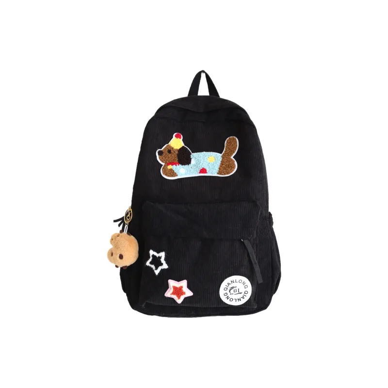 PAIBLOKS Corduroy Backpack Regular Unisex Multicolor-2
