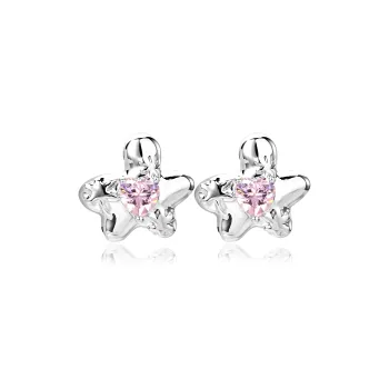 CLARKIA FLOWER 925 Sterling Silver Stud Earrings Women's