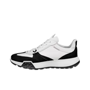 Ecco Retro Wear-Resistant Low-Top Casual Shoes Men's White Black