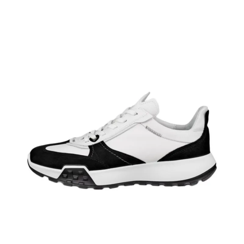 Ecco Retro Wear-Resistant Low-Top Casual Shoes Men's White Black-0