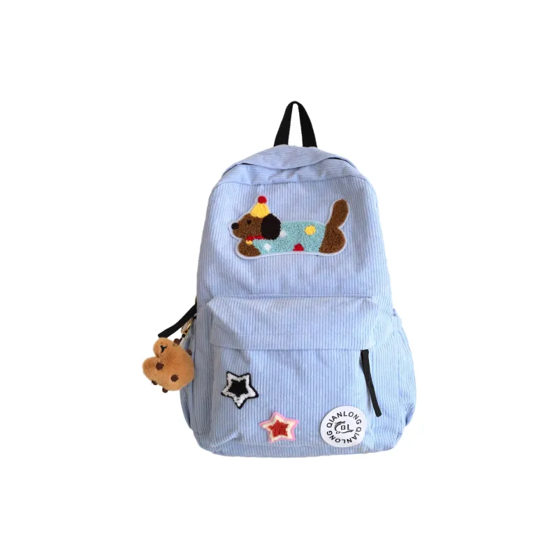 PAIBLOKS Corduroy Backpack Regular Unisex Multicolor-3