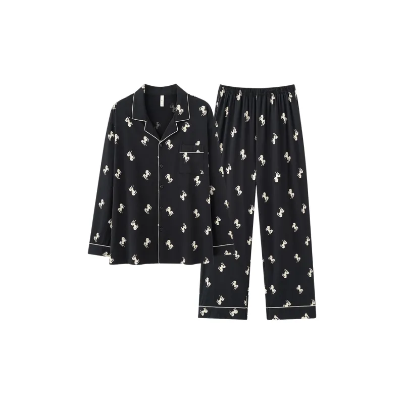 Qin Jing Pajama Set Unisex Black-0