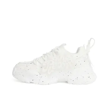 PAIN OR PLEASURE Low Top Chunky Sneakers Unisex White Inkjet