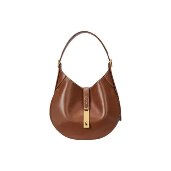 Polo Ralph Lauren Polo ID Cow Leather Shoulder Bag Trumpets Women's Brown