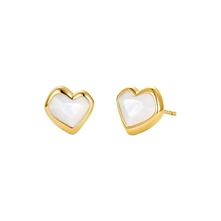 Amber Lollipop Shell Stud Earrings Women's-0