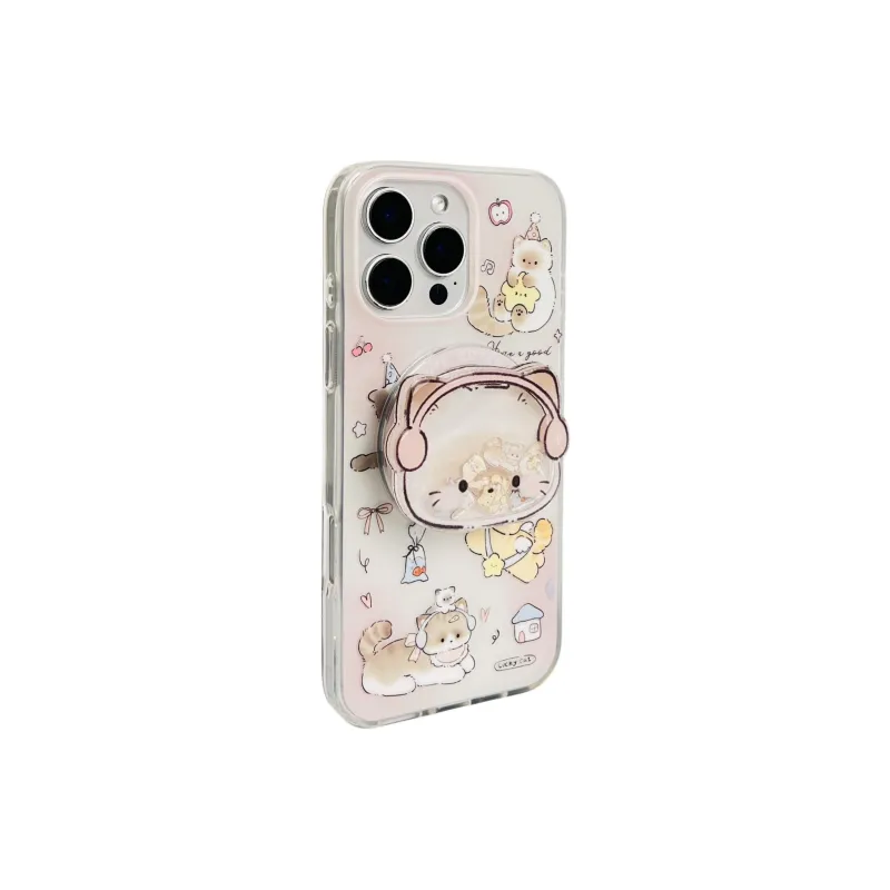Wei Xin Acrylic Material Magnetic Kitten Dog Stand Phone Cases Compatible With IPhone 16/15 Pro Max/Apple 13/14 Pro/Max-1