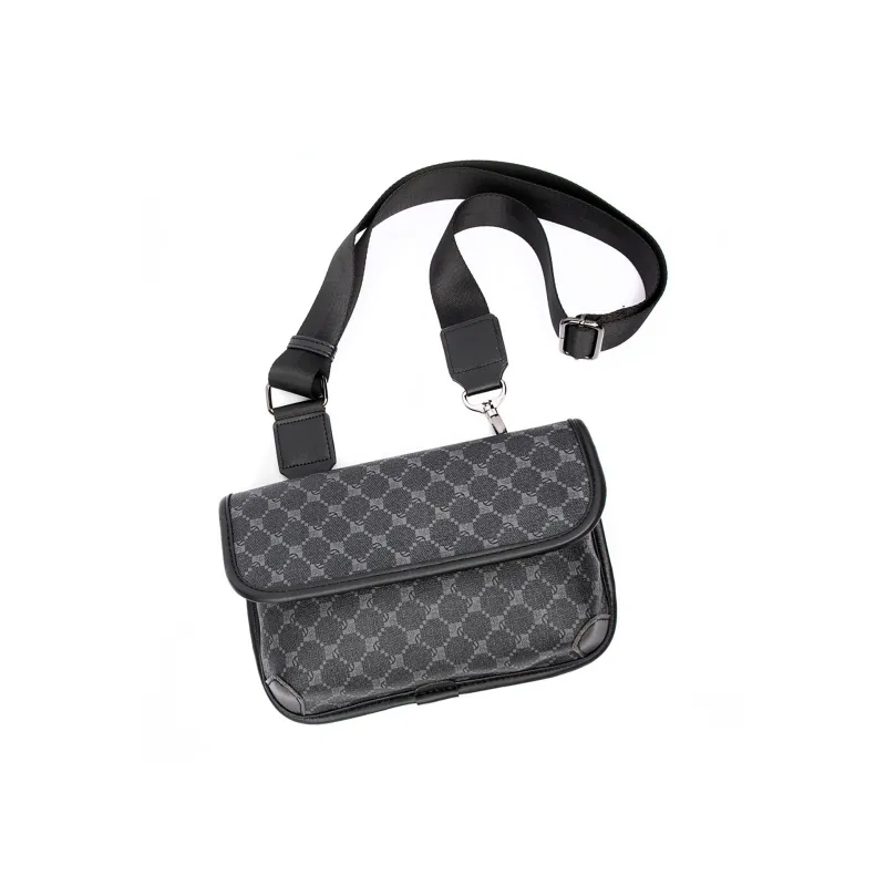 KONADCT PU Shoulder Bag, Crossbody Bag Regular Unisex Khaki/Checkered Black/Monogram/Gray/Woven Black-22