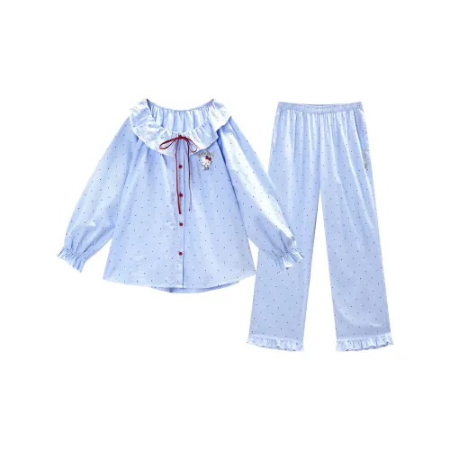 GUKOO x Hello Kitty Pajama Set Women's Sky Blue