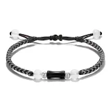 S925 Silver-Bamboo Whisper Bracelet (Black Cord)