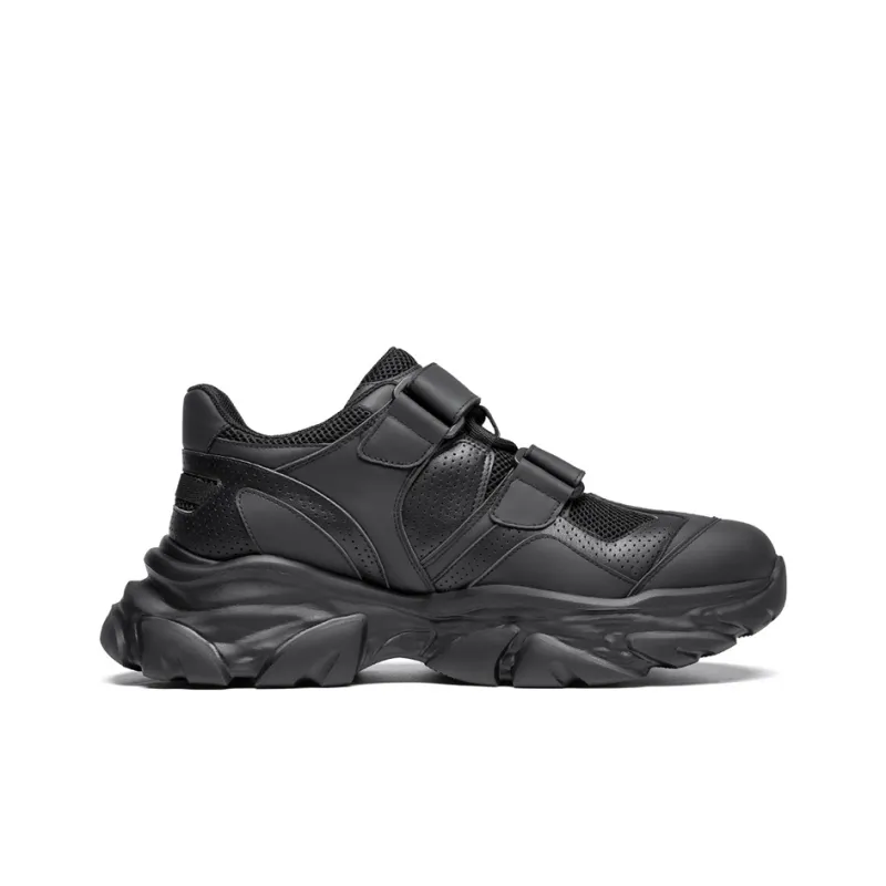 ROBERTA DI CAMERINO Nappa Collection Anti Slip And Wear Resistant Height Increasing Low Top Chunky Sneakers Men's Black-1