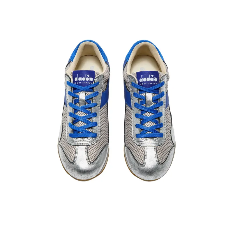 Diadora Heritage Anti Slip Wear Resistant Low Top Running Shoes Unisex Silver Blue-3