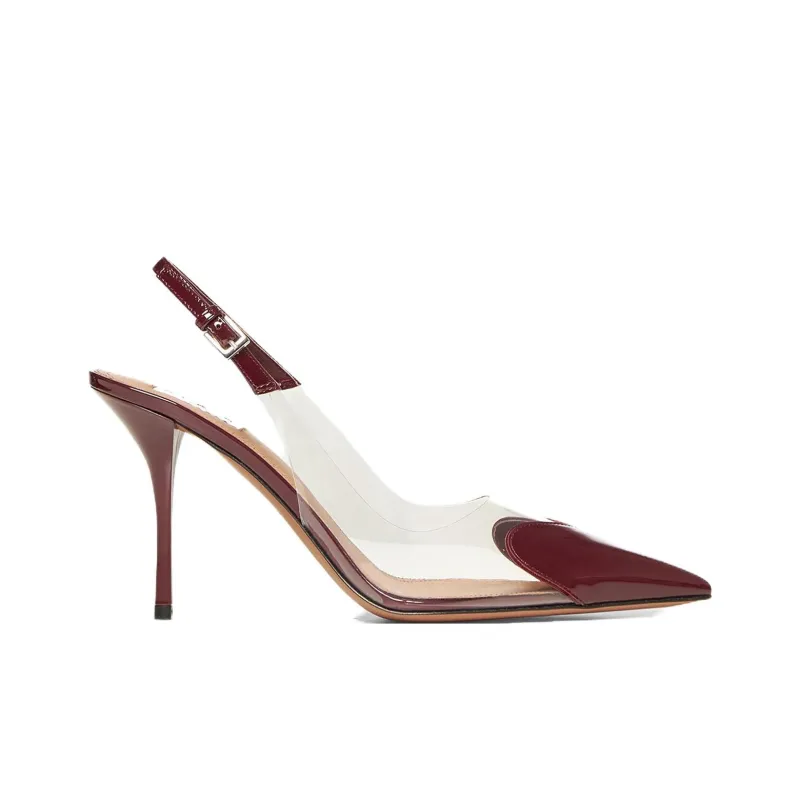 Alaia Le Cœur Slim Heel High Heels Women's Burgundy-1