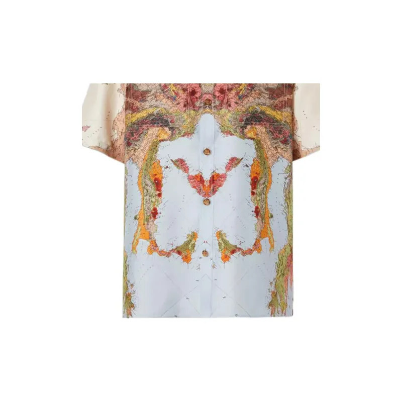 Burberry Map Graphic Print Silk Shirt-4