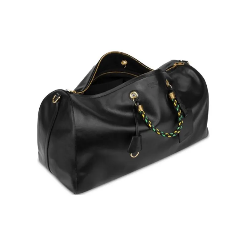 MOSCHINO Zip up Leather Duffle Bag-1