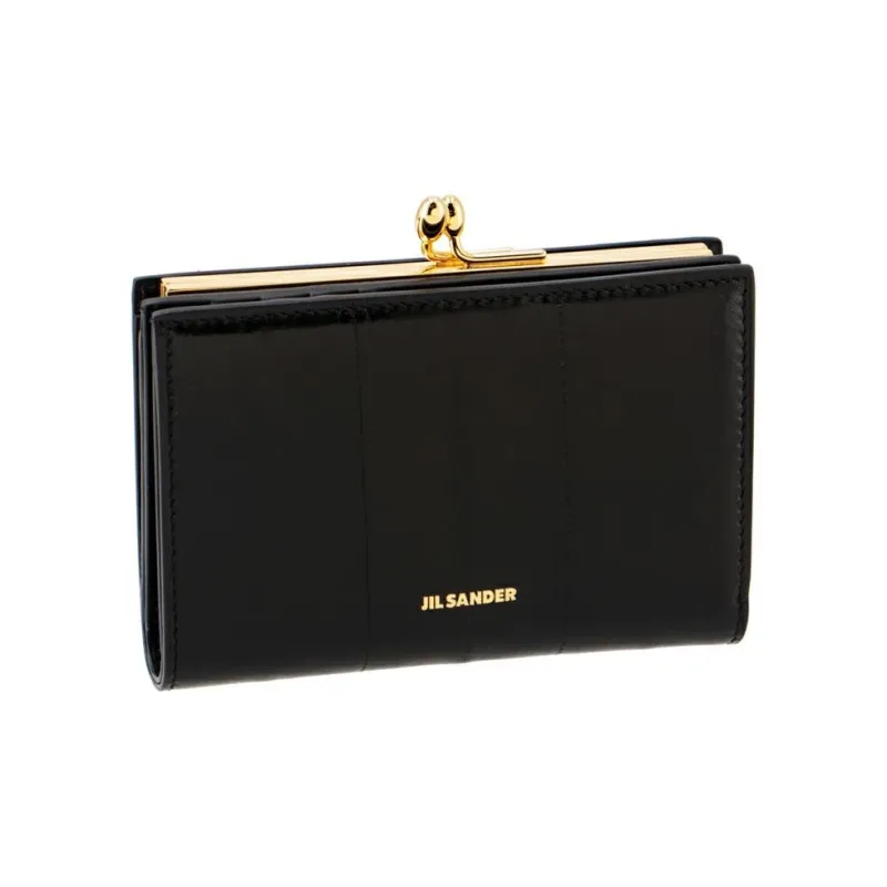 JIL SANDER Goji Eel Skin Wallet Trumpets Women's Black-1