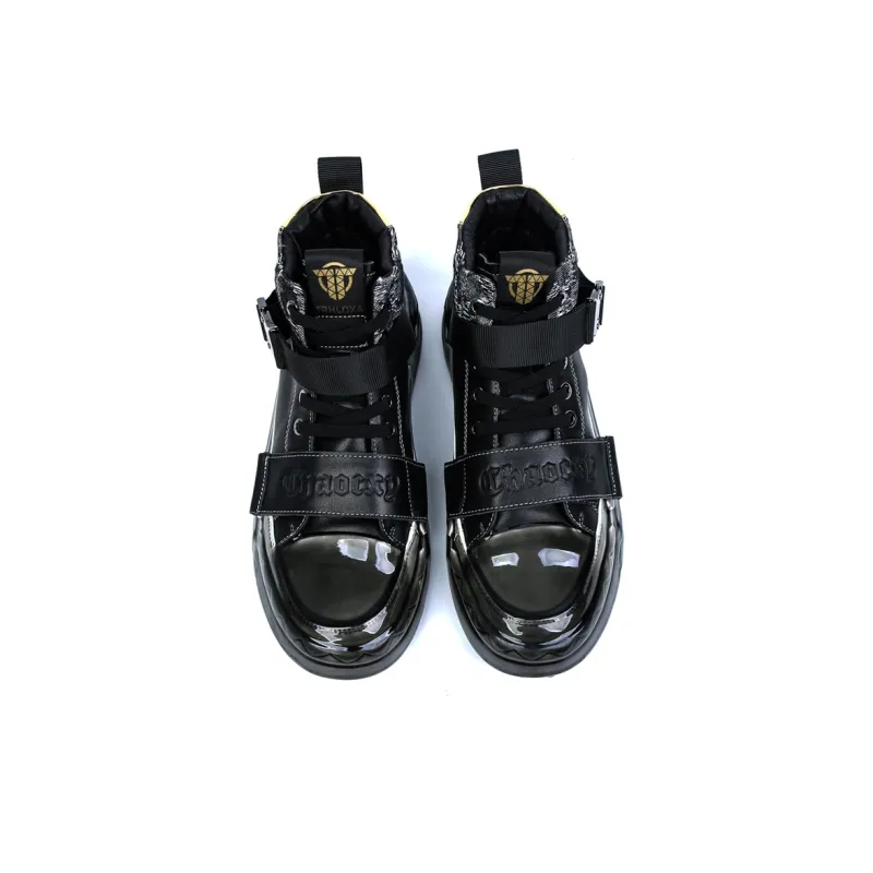 Paladin Height Increasing Wear Resistant Slip Resistant High Top Skateboard Shoes Men's Black-1