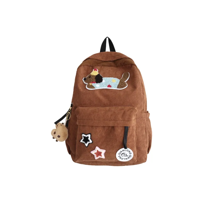 PAIBLOKS Corduroy Backpack Regular Unisex Multicolor-5