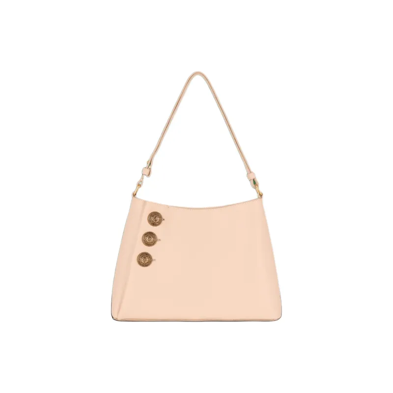 BALMAIN Grained Calfskin Shoulder Bag Women's Light Umber-0