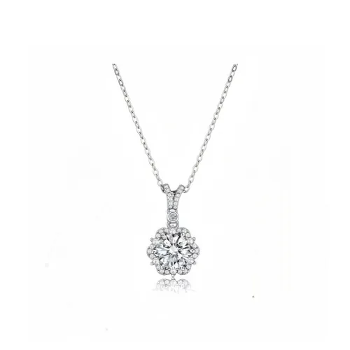 Stone On The Line S925 Silver Moissanite Necklaces Women's