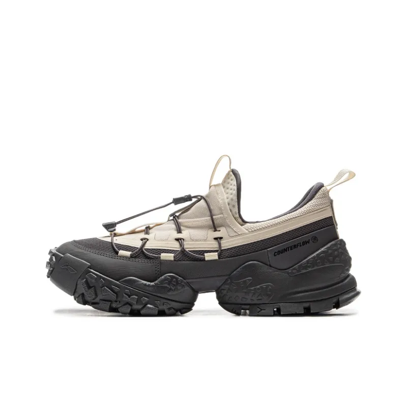 LiNing CF Tracing Low-Top Trekking Shoes Unisex Beige Black-0