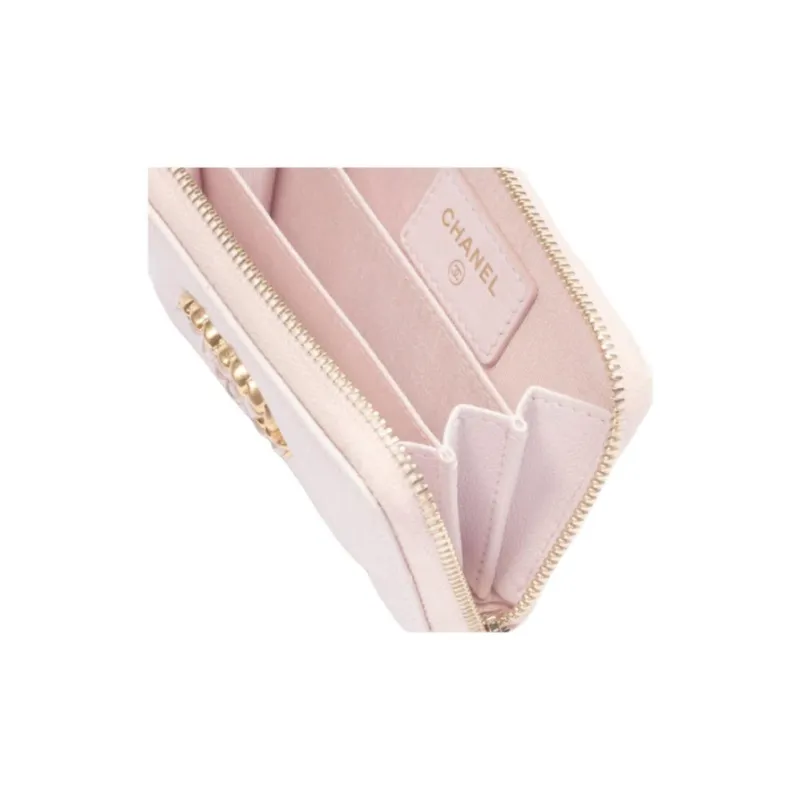 CHANEL 19Bag Lambskin Card Holder, Coin Purse Women's Light Purple-3
