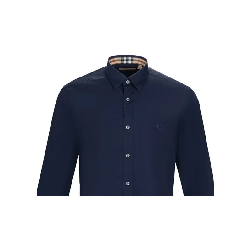Burberry Shirts Men Dark Blue-4