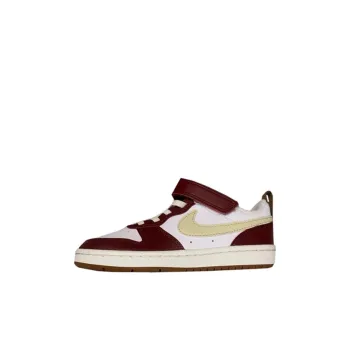Nike Court Borough 2Court Borough Anti Slip Wear Resistant Low Top Kids' Skateboarding Shoes Red White Kids'