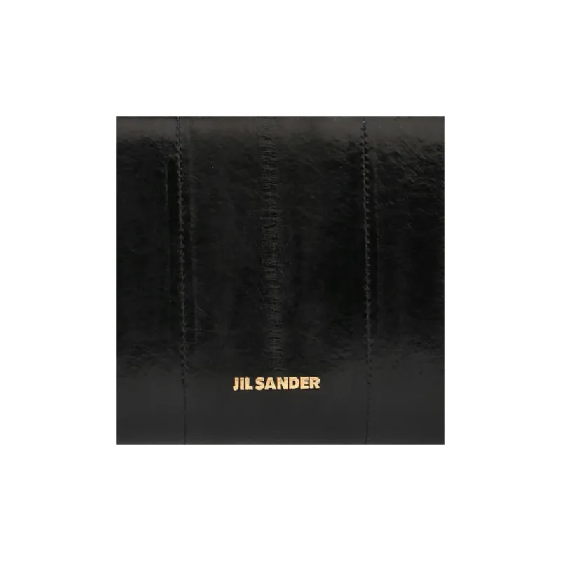 JIL SANDER Goji Eel Skin Wallet Trumpets Women's Black-6