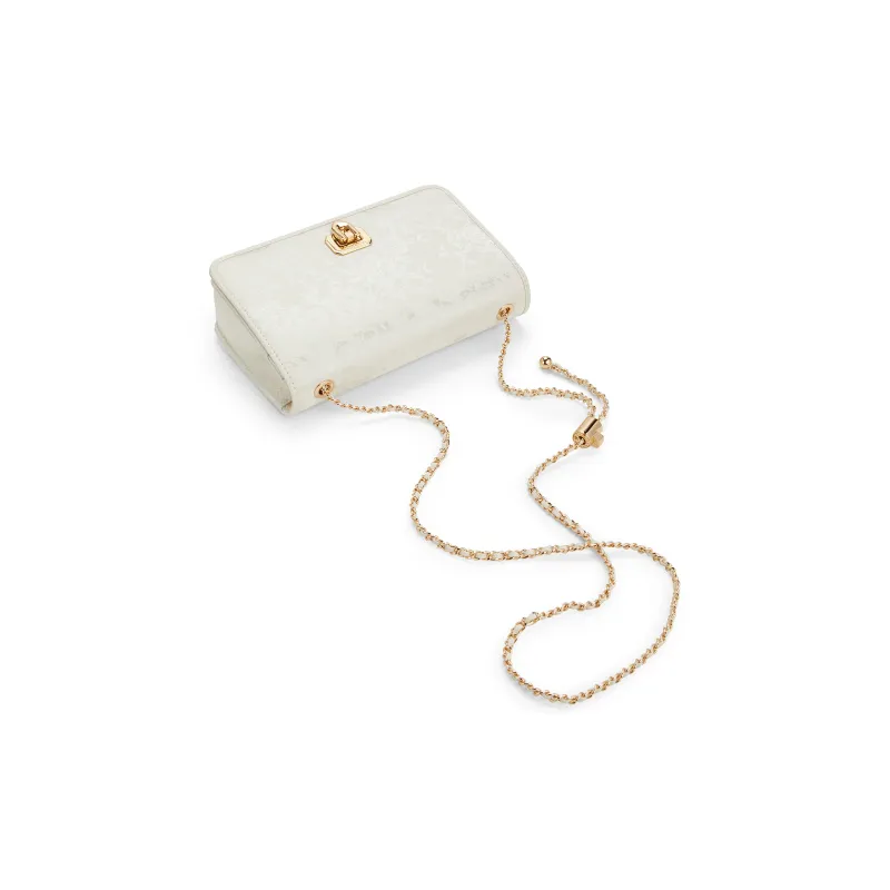 CHARLES&KEITH PU Laminated Textile Crossbody Bag Small Size Women's Black/Cream Milk White/Crimson Red Crimson-7