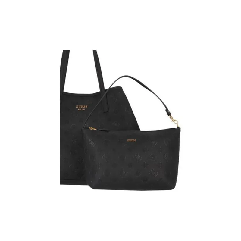 GUESS Polyurethane Tote Bag Shopping Bag Women's Black-4