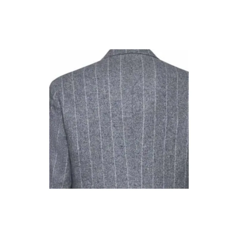 Brunello Cucinelli Double Breasted Pinstripe Detailed Blazer-4