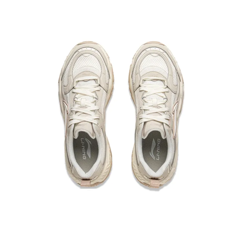 LiNing Brown Sugar Slip Resistant, Abrasion Resistant, Breathable Low Top Casual Shoes Women's White Gray-3