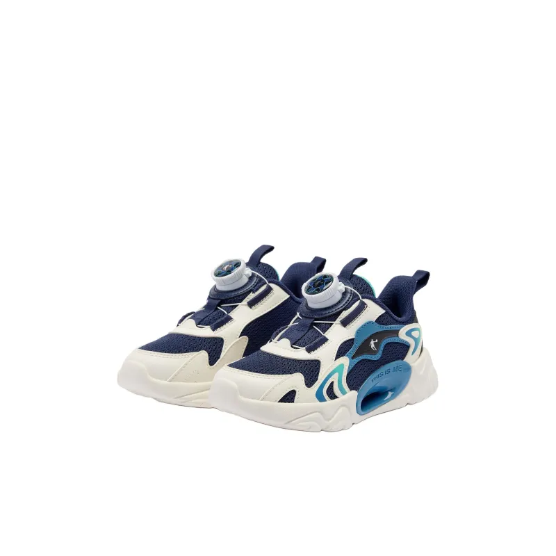 QIAODAN Anti Slip Wear Resistant Low Top Kids Lifestyle Shoes Calm Blue/ivory Children Aged 3 7 Years Old-2